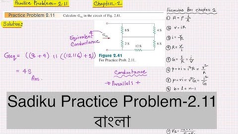 Alexander & Sadiku Practice Problem-2.11 (Chapter-2) Fundamental of Electric Circuit, Bangla