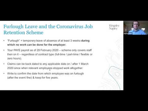 Furlough leave and the Coronavirus Job Retention Scheme   key legal considerations for Employers