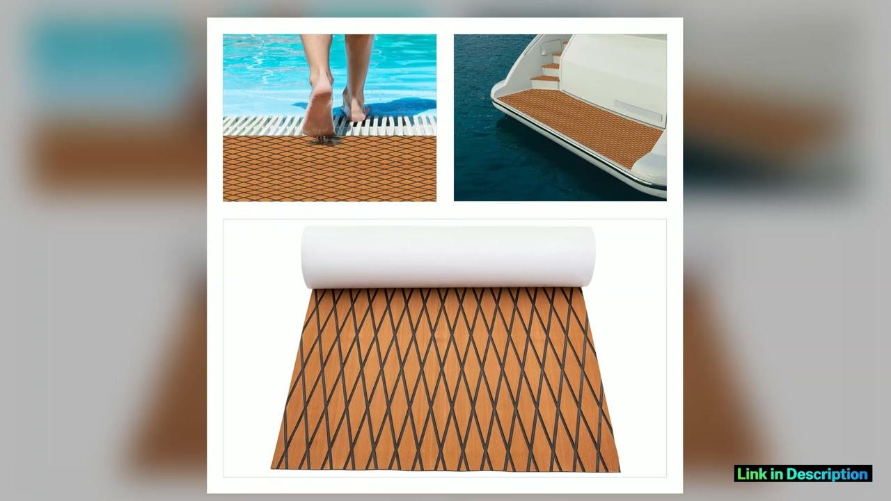 94x35 Boat NonSlip EVA Foam Decking Faux Teak Marine SelfAdhesive Mat for Motorboat RV Yacht