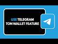 How to Use Telegram Ton Wallet Feature