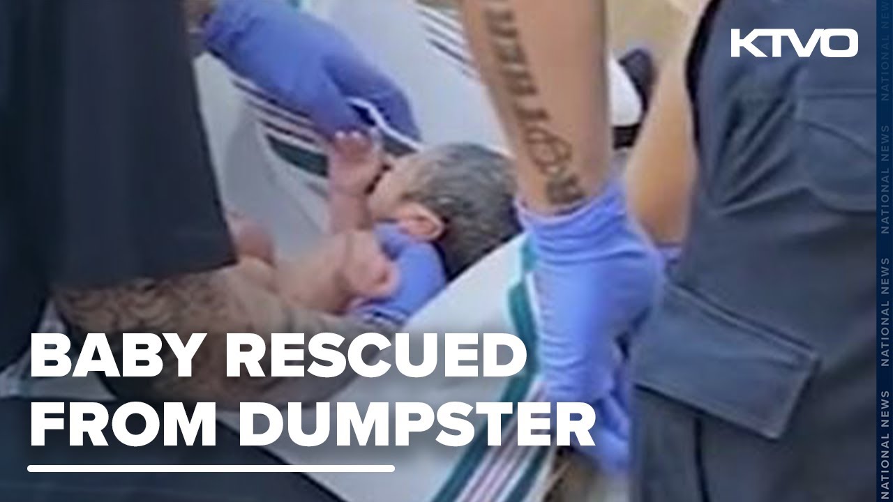 Newborn rescued after being found abandoned in dumpster - YouTube