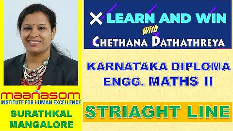 Diploma Maths 2 (part 5) / Straight Line / Karnataka Diploma M2 Important Questions