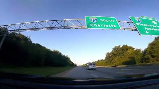 I-85 North Carolina - Driving Greensboro to Charlotte (Mile 120 to 106)