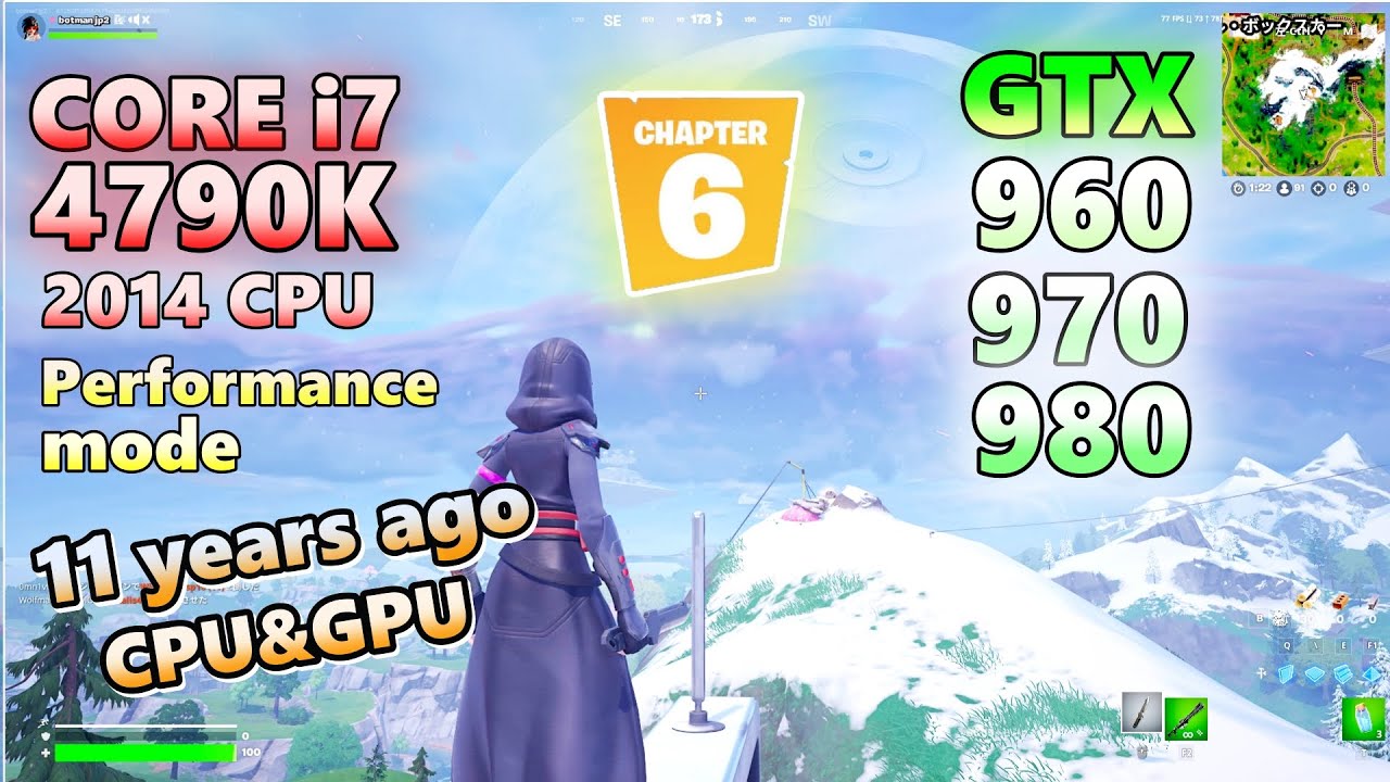 GTX 960 970 980×CORE i7 4790K/fortnite chapter6 season3