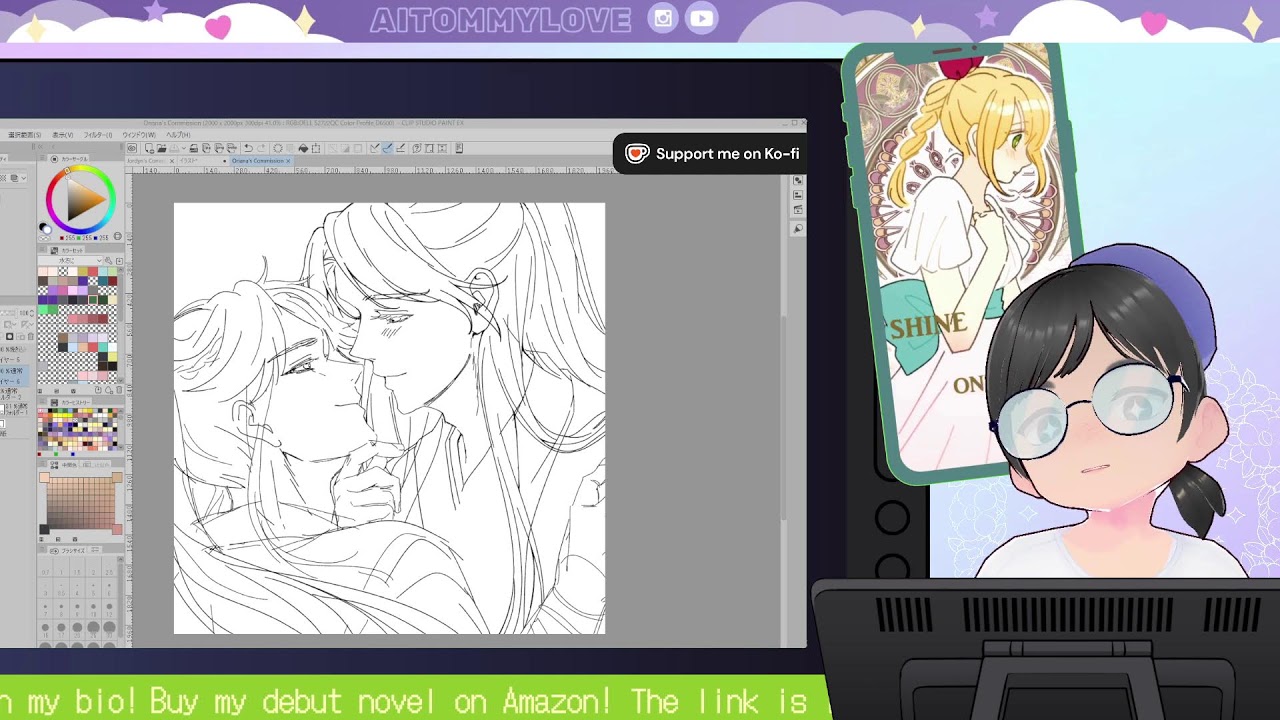 【Co-working】Say hi and draw with me☺️🎨✨️Working on commissions【Part. 98】