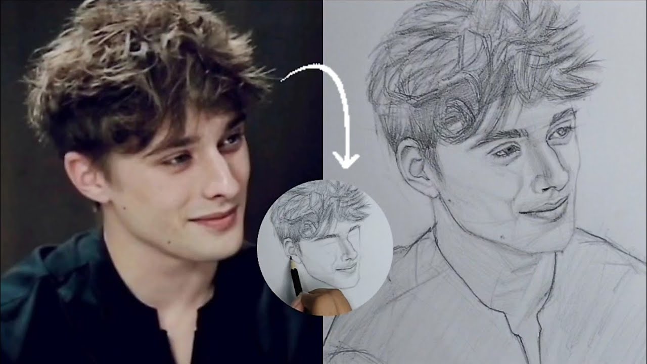 Draw a Man Face Portrait using Loomis method | drawing tutorial - YouTube