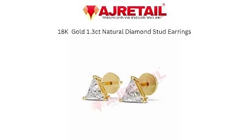 18K Yellow Gold 1.3ct Natural Diamond Stud Earrings #ajretail  #diamondstuds