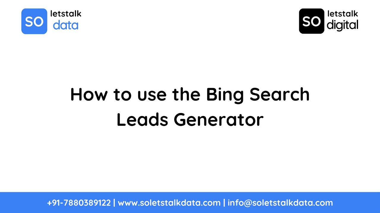 How to use Bing Search Leads Generator