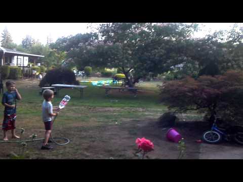 Redneck bottle rocket fail!