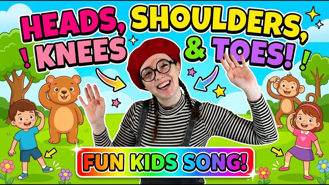 Heads Shoulders Knees and Toes⚡️ Fun Action Song for kids and toddlers