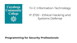IT 2720 - Programming for Security Professionals Net Worth