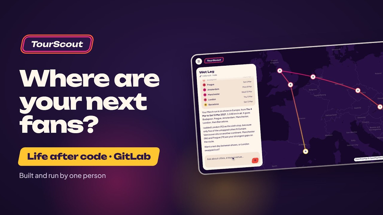 TourScout: where are your next fans? · GitLab Life After Code - YouTube