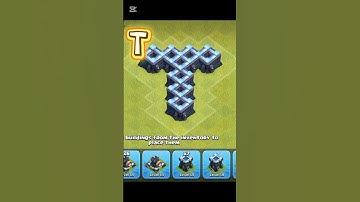 how to create"T" in Clash of Clan /name base design/clash of clan  #shorts #clashofclans #cocbases