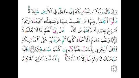 القارئ سعود الشريم - سورة البقرة - من الآية 30 إلى الآية 32