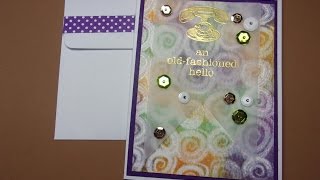 Easy Distress Ink Watercolor Background with Iron off Embossing Technique