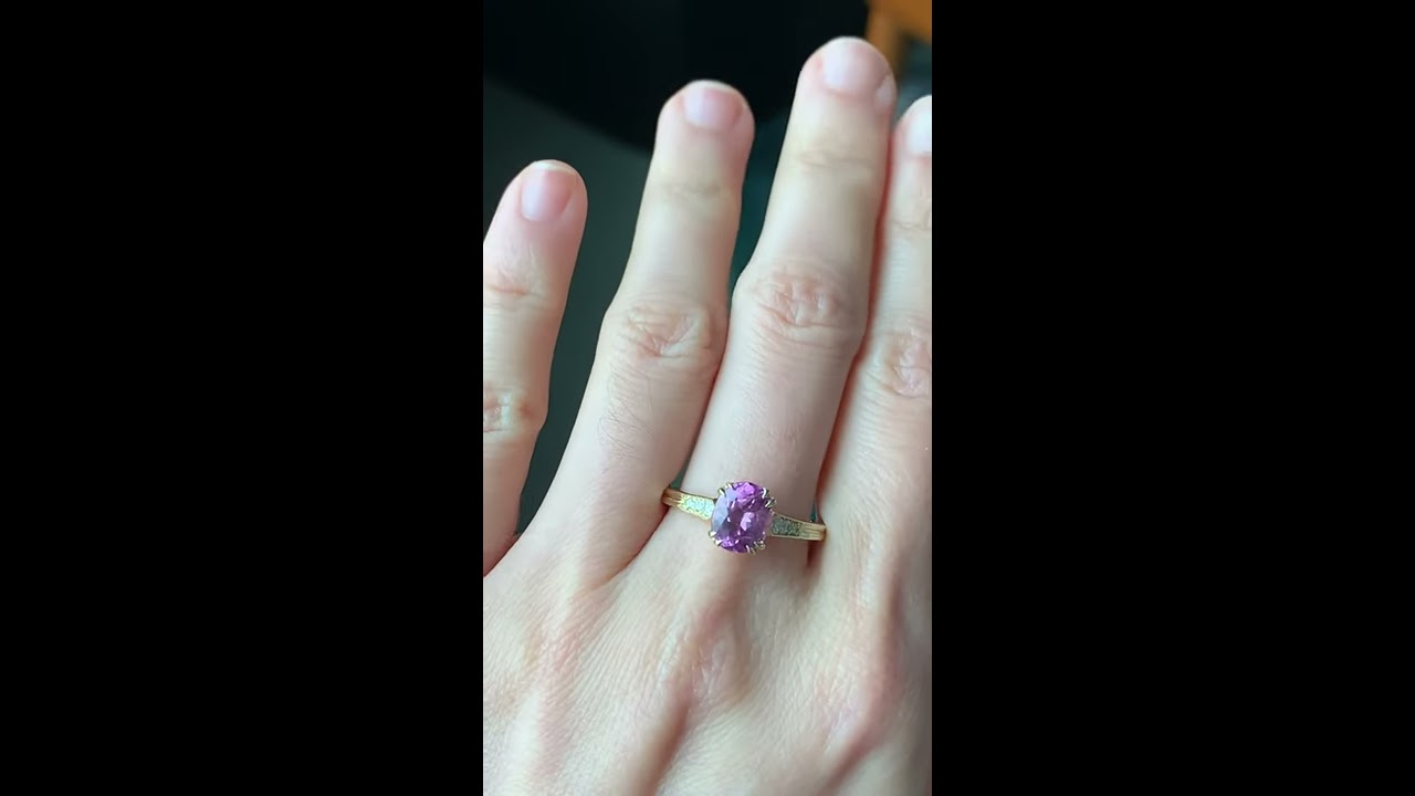 1 75ct Rose Sapphire Vintage Cathedral Ring In 14k Yellow Gold By Anueva Jewelry