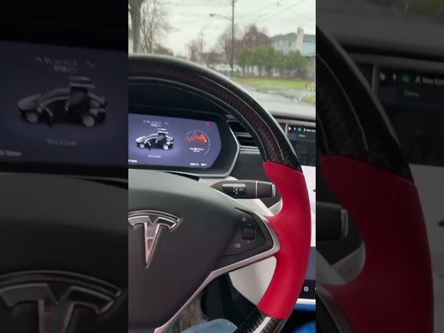 DRIVING A TESLA WITH A PS4 CONTROLLER! - #shorts class=