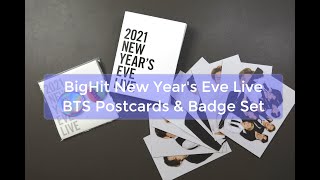 BigHit New Year's Eve Live Merch - BTS Postcards and Badges