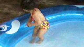 Chloe swam first time