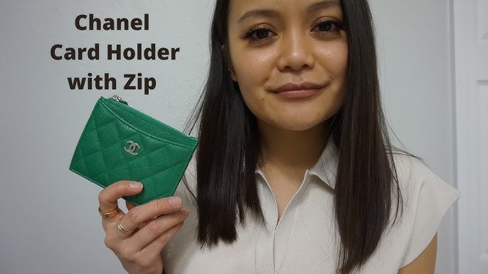 Chanel 21S IRIDESCENT Beige Zipped CARD HOLDER Lambskin Leather Unboxing  @luxurypl3847 