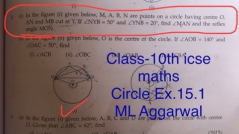 Class-10th #icse #maths #circle Ex 15.1 | In the figure given below, M, A, B, N are points on a circ