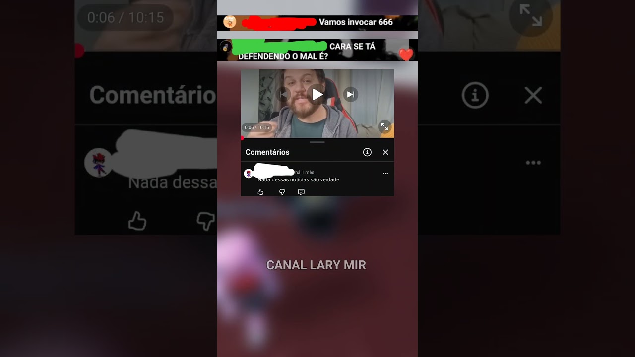 Comentários desnecessários em vídeos #shorts