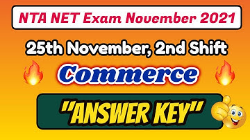NET Exam 25 Nov. 2nd Shift Paper-2 Commerce Answer Key 🔥