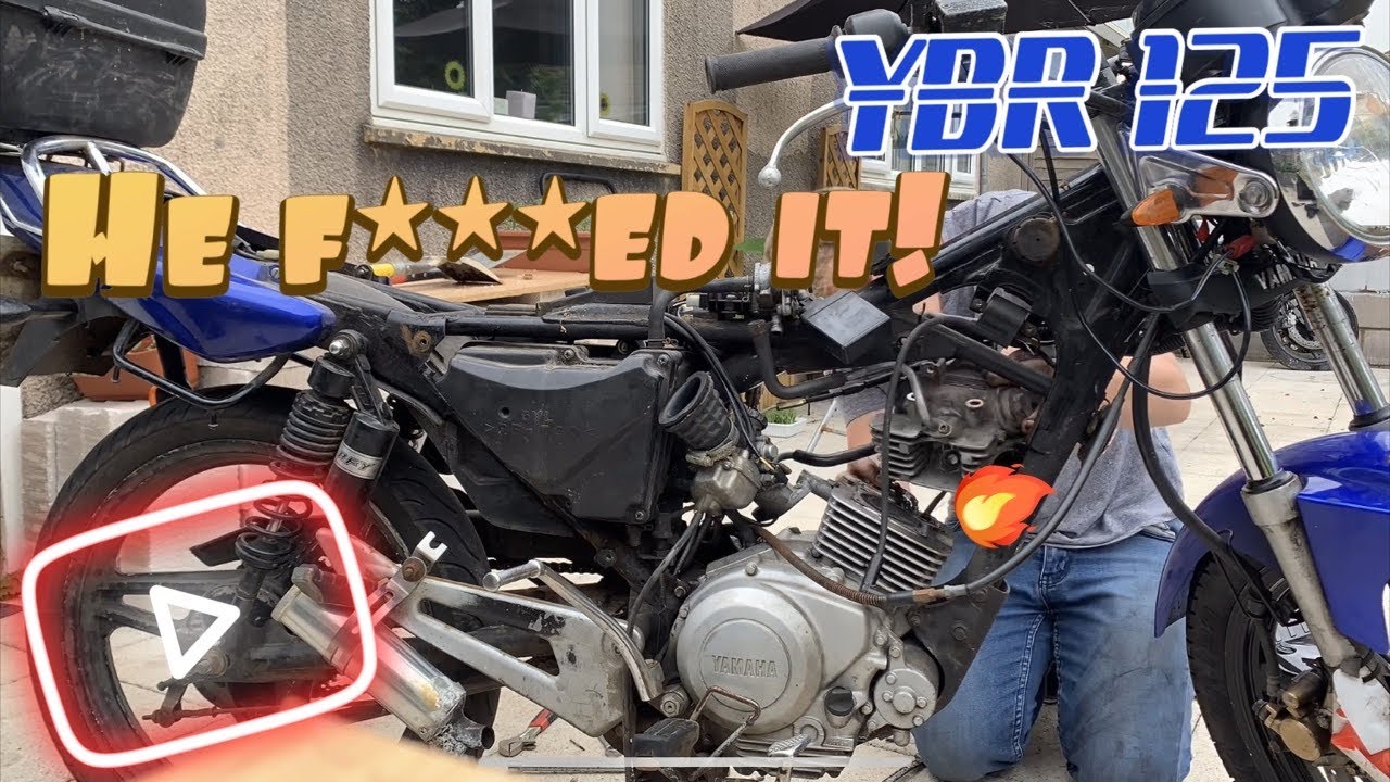 YBR125エンジン　実働取り外し Replacing a YBR125 Cylinder Head! - Yamaha 5VL Engine - YouTube