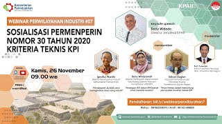 Sosialisasi Permenperin No. 30 Tahun 2020 tentang Kriteria Teknis Kawasan Peruntukan Industri