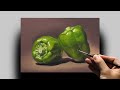 [油絵] 1時間40分で描くリアルなピーマンのメイキング | 描き方 | Oil Painting | -No.623