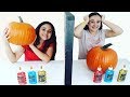 Slime Por Telepatía dentro de una CALABAZA de Halloween | Twin telepathy slime challenge