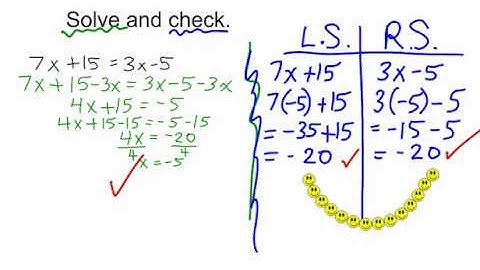 Solving and Checking a Linear Equation