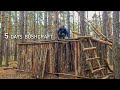 Forest house rebuilding, bushcraft shelter, bushcraft