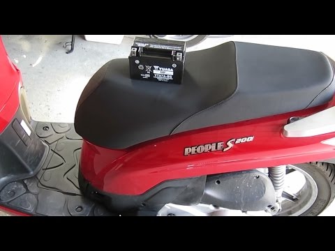 Kymco People S 200 Scooter Battery Replacement How To - YouTube