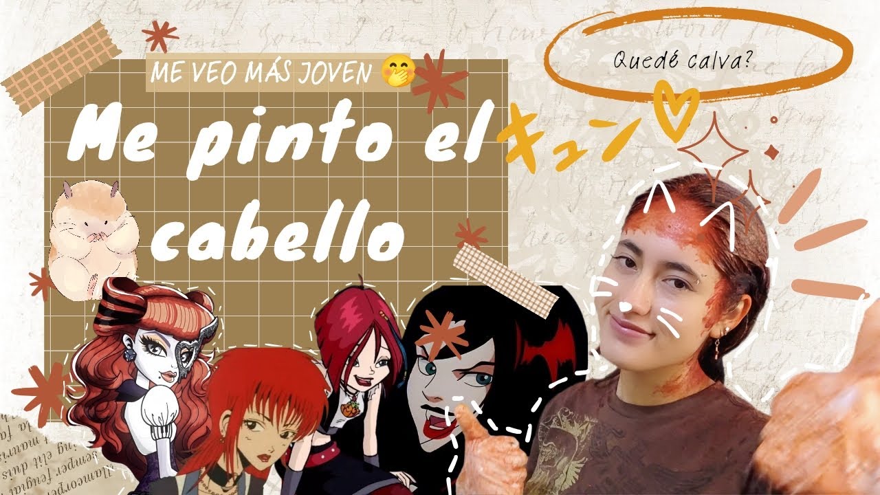 Me pinto el cabello de rojo😱🍒(¿Me veo más joven o me quedé calva?)