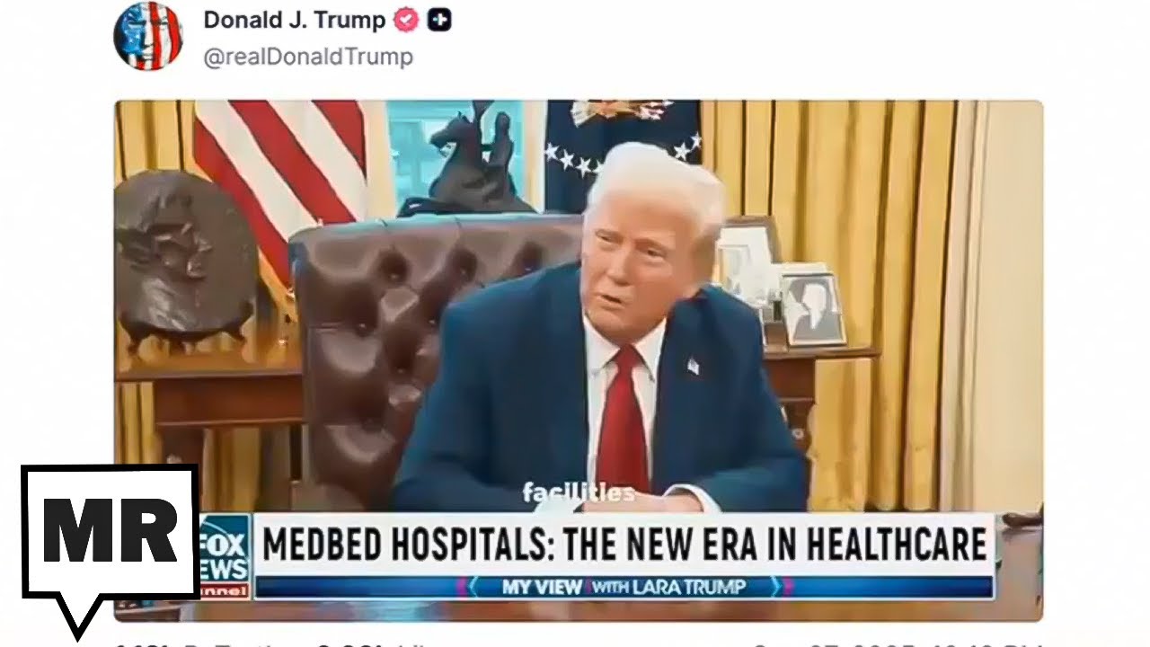 Трамп публикует безумный фейковый ролик с ИИ, в котором он распространяет теорию заговора «Medbed»