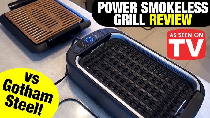 PowerXL Smokeless Grill Family Size- with Tempered Glass Lid with  Interchangeable Grill and Griddle Plate and Turbo Speed Smoke Extractor  Technology