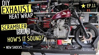How To Wrap a Motorcycle Exhaust- Scrambler / Cafe Racer Build - Ep.11
