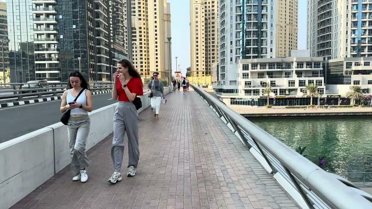 Dubai 🇦🇪 Dubai Marina Walking Tour | No Talking, Pure Ambience 4K