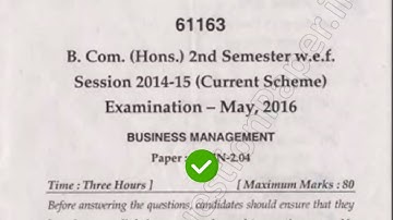 2016 Mdu BCom Hons 2nd Sem Business Management Question Paper