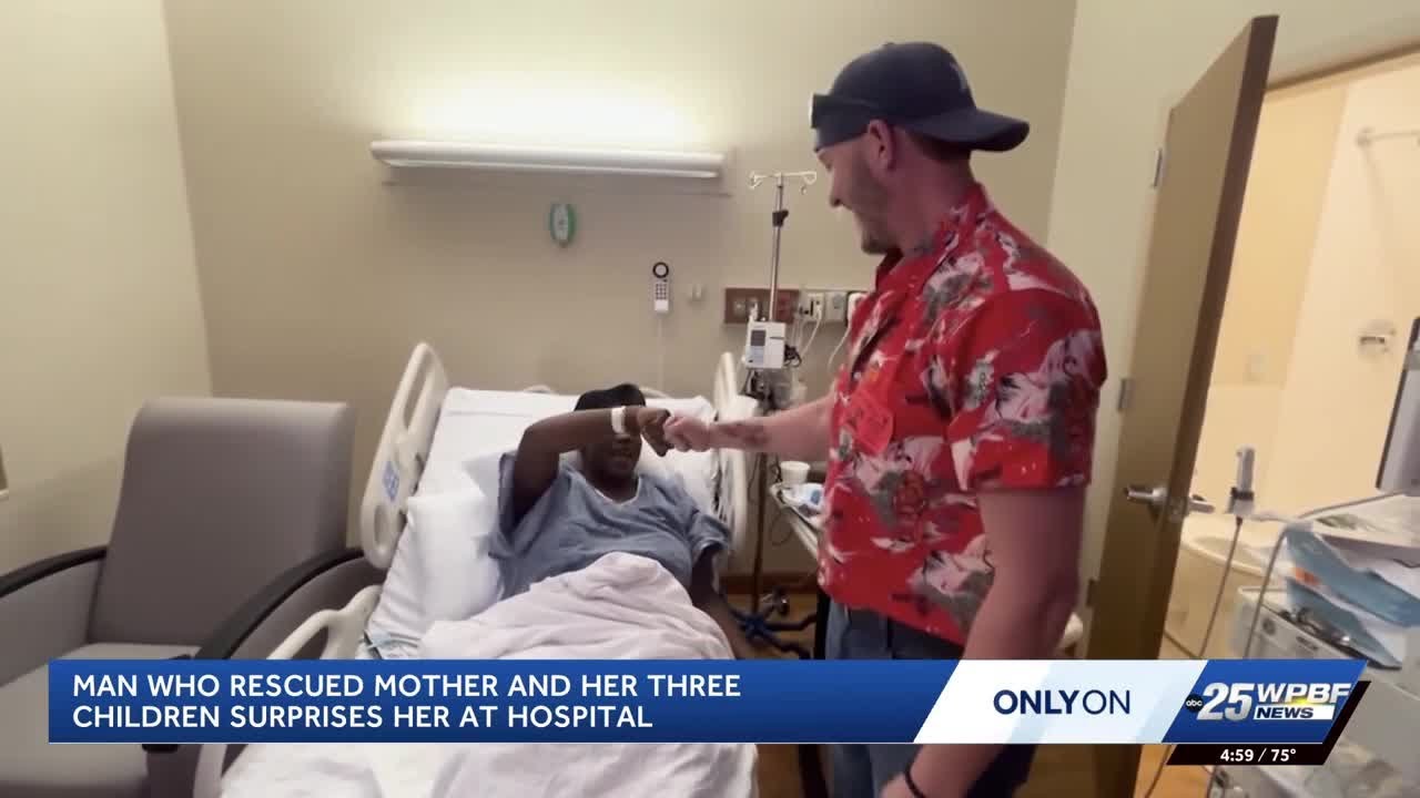 Florida man jumps into canal to save mother and 3 children, reunites with family one week later