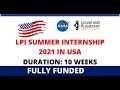 LPI Summer Internship in United States 2022 | Fully Funded