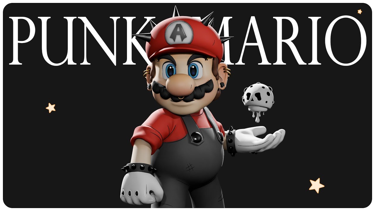 Blender Hyper Sculpt 1 - Punk Mario in Under 20 Minutes