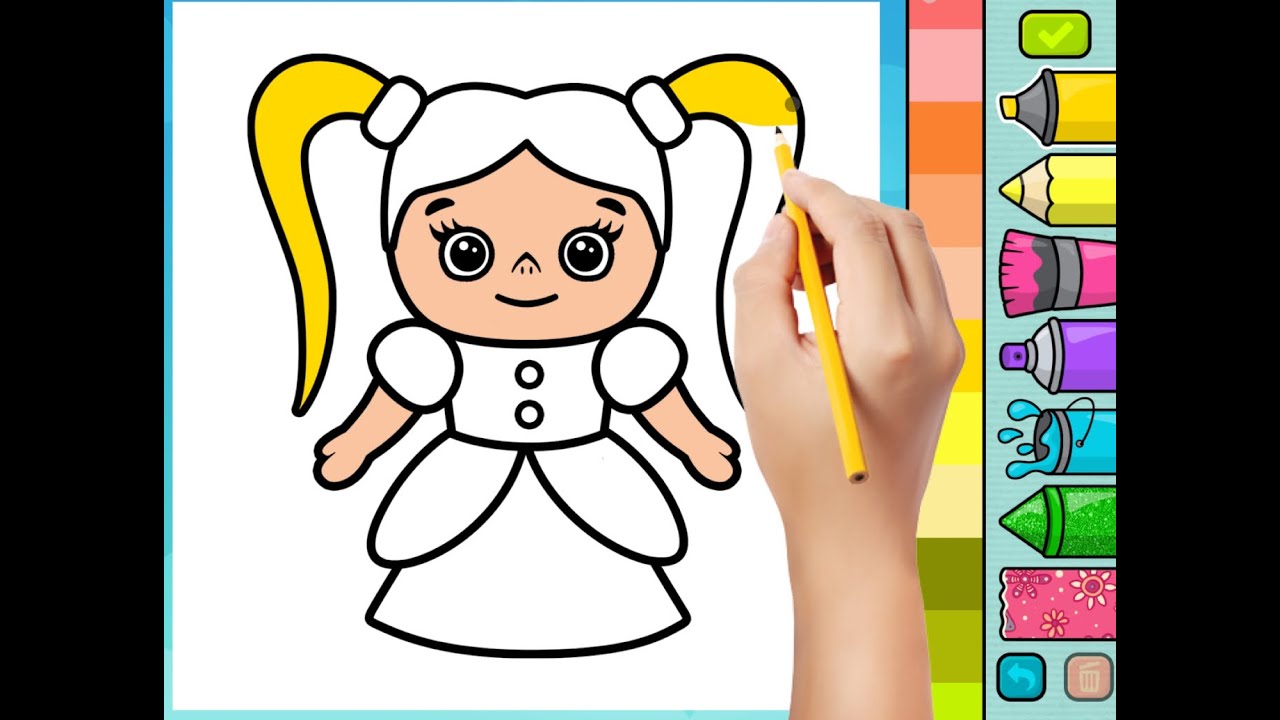  Paint Kids Paint The Little Princess Painting for kids Part 5 YouTube