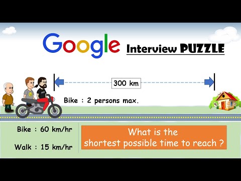 Google Interview Riddle - 3 Friends Bike And Walk || Logic And Math Puzzle