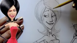 How to Draw SCARLETT OVERKILL from the MINIONS Movie- @dramaticparrot