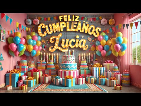 Feliz Cumpleaños Lucía: Fiesta Espectacular con Decoraciones y Tarta Increíble!