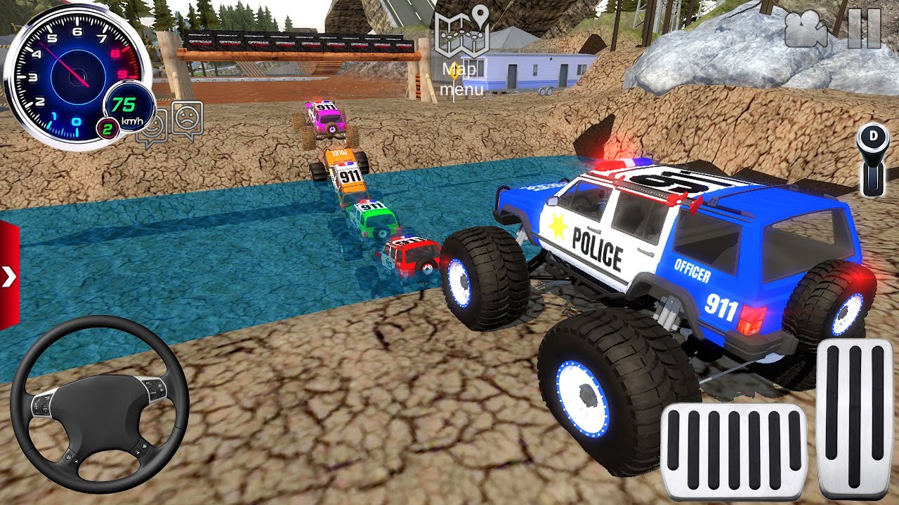 Juegos De Carros - Police Monster Truck Impossible Driver #4 - US Car Stunts Racing Android Gameplay