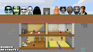 Survival Bunker Part 2 With 100 Nextbots In Minecraft - Gameplay - Coffin Meme