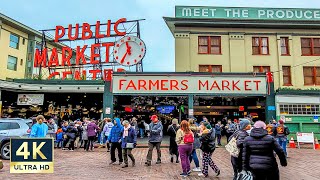 Pike Place Market  Seattle Washington 4K Walking Tour